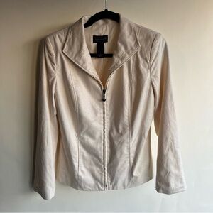 Investments White Jacket Sz 8 Faux Snake Zip Women’s EUC
